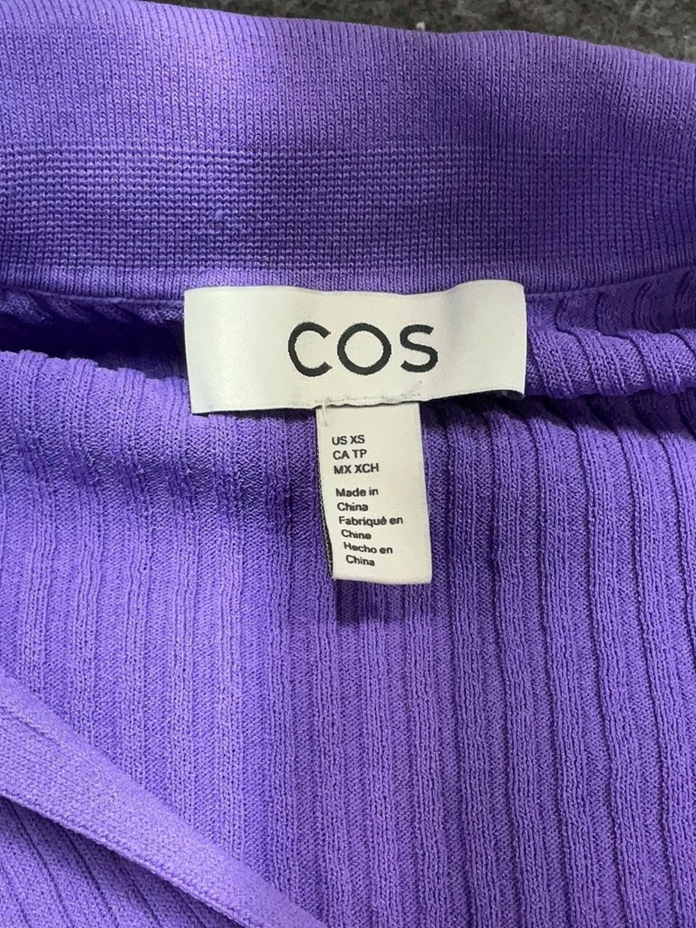 COS Lilac Ribbed Button-Down Collared Top - Picture 4 of 5